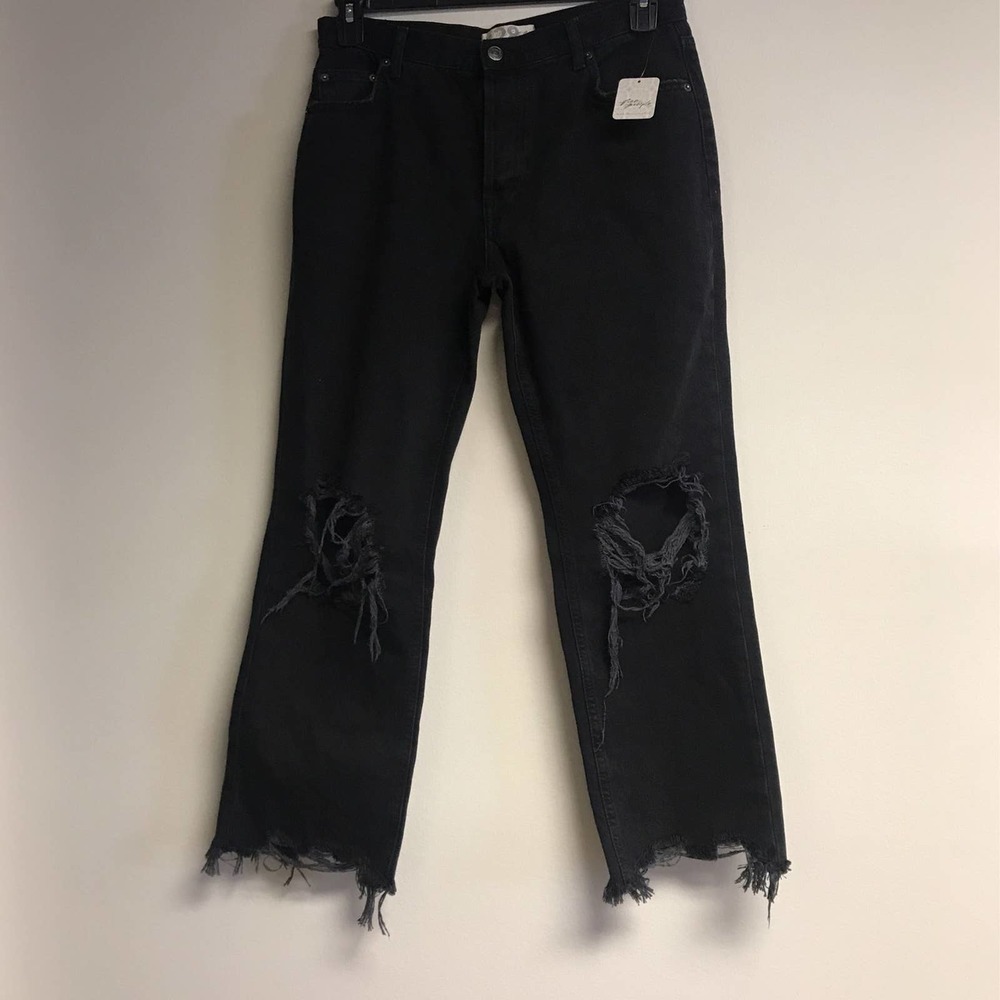 Free People Women's Size 28 Maggie Mid Rise Straight Jean, Black - Picture 3 of 5